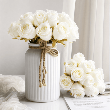 Artificial Rose Bouquet – White, 12pcs - Urban Lifestyle General Trading LLC