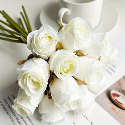 Artificial Rose Bouquet – White, 12pcs - Urban Lifestyle General Trading LLC