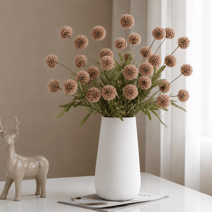 Autumn Brown Dandelion Artificial Flowers – 12pcs - Urban Lifestyle General Trading LLC