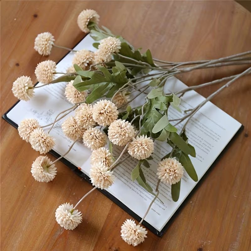 Autumn Cream Dandelion Artificial Flowers – 12pcs - Urban Lifestyle General Trading LLC