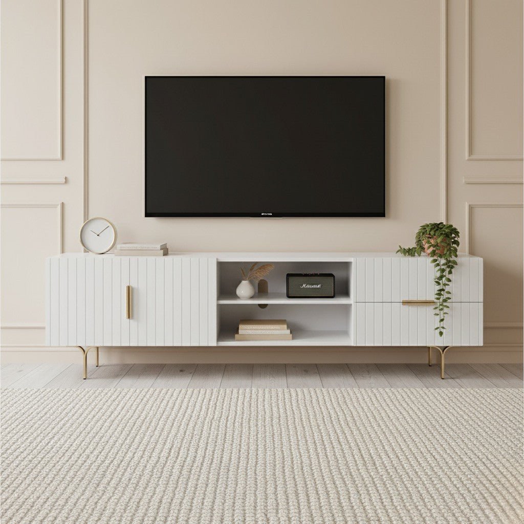 Carter Tv Unit White 200cm - Urban Lifestyle Furniture