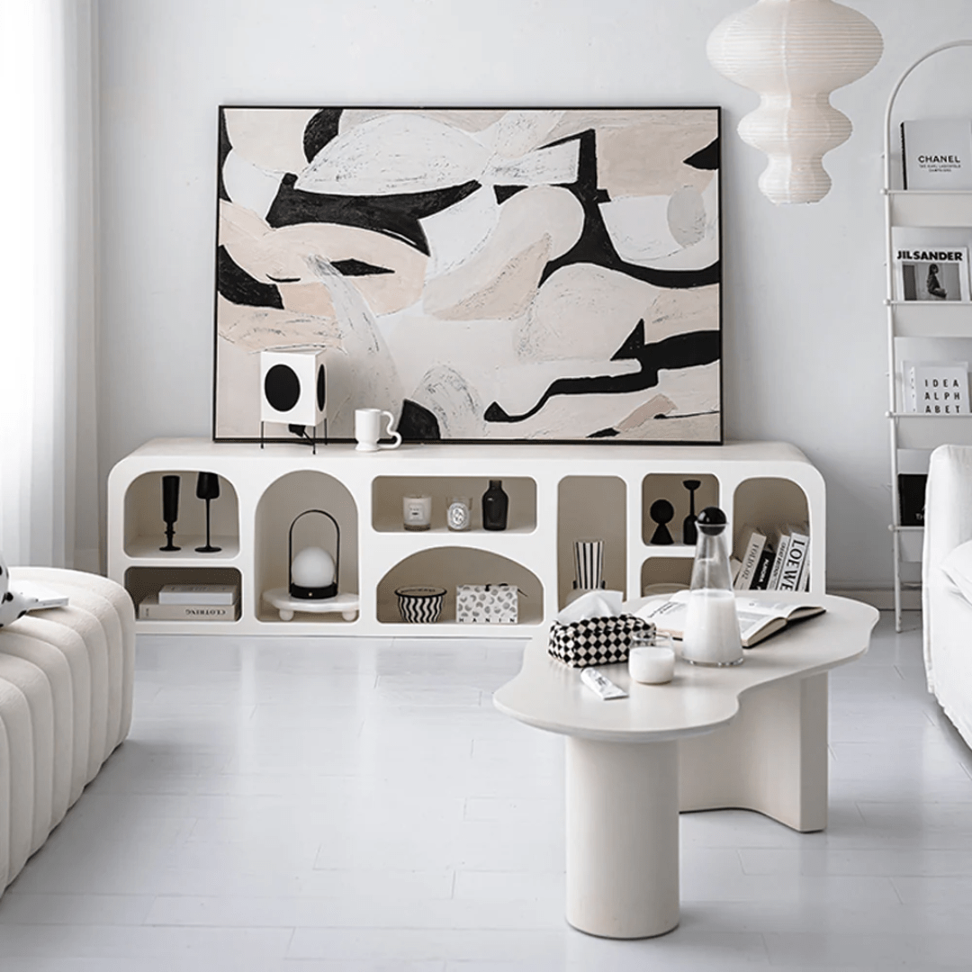 Cave Tv Unit White 200cm - Urban Lifestyle Furniture Trading LLC
