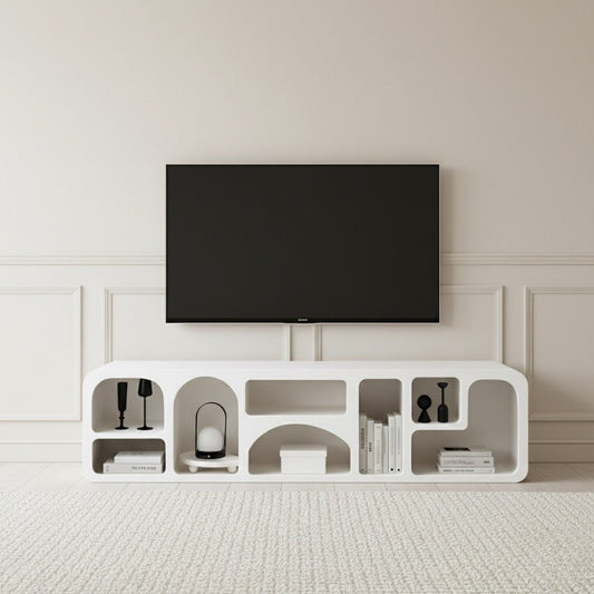 Cave Tv Unit White 200cm - Urban Lifestyle Furniture