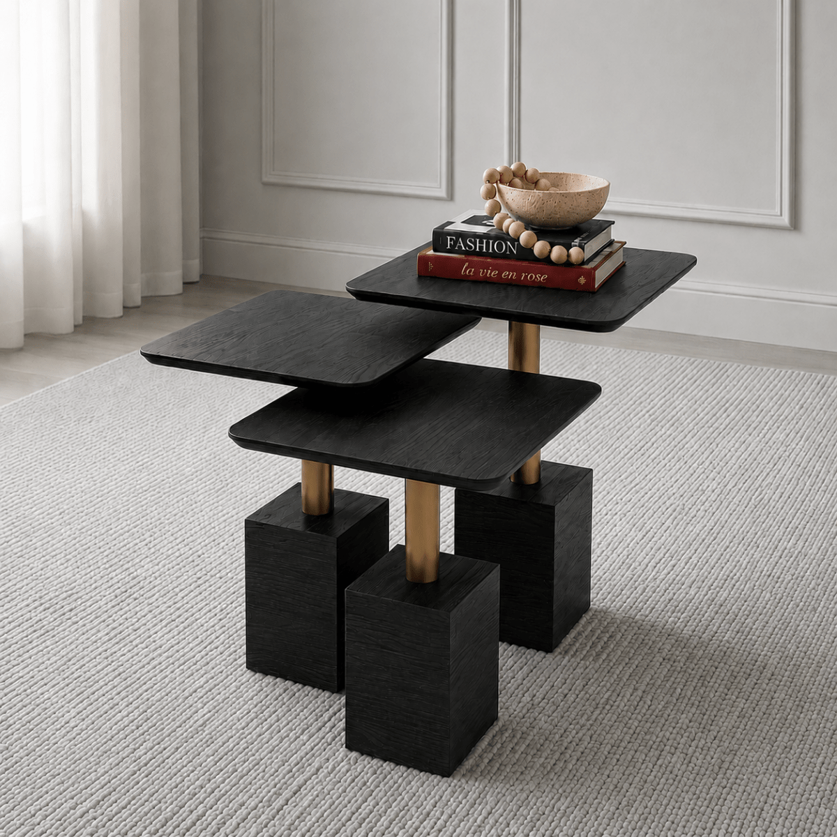 Chantal Black Nesting Tables - Urban Lifestyle General Trading LLC