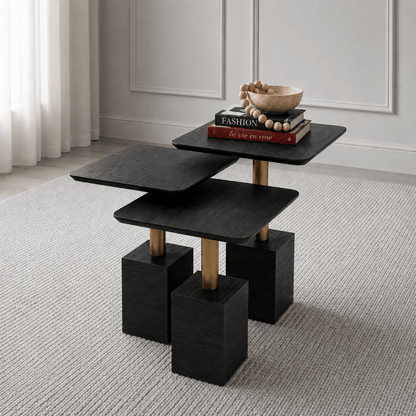 Chantal Black Nesting Tables - Urban Lifestyle General Trading LLC