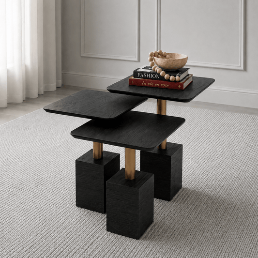 Chantal Black Nesting Tables - Urban Lifestyle General Trading LLC