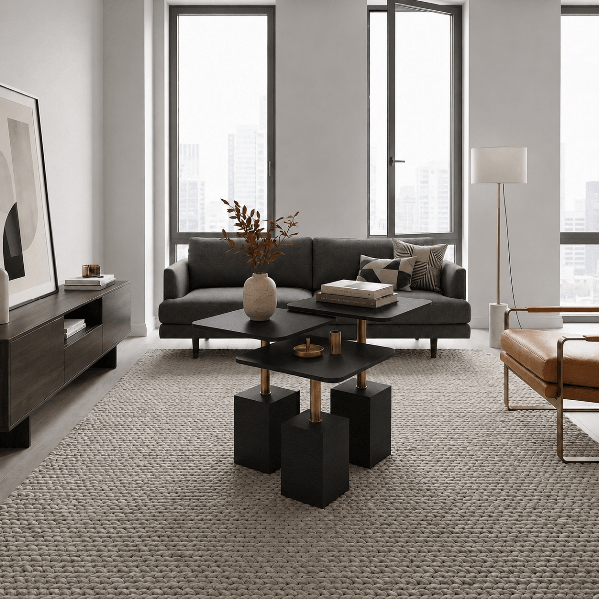 Chantal Black Nesting Tables - Urban Lifestyle General Trading LLC