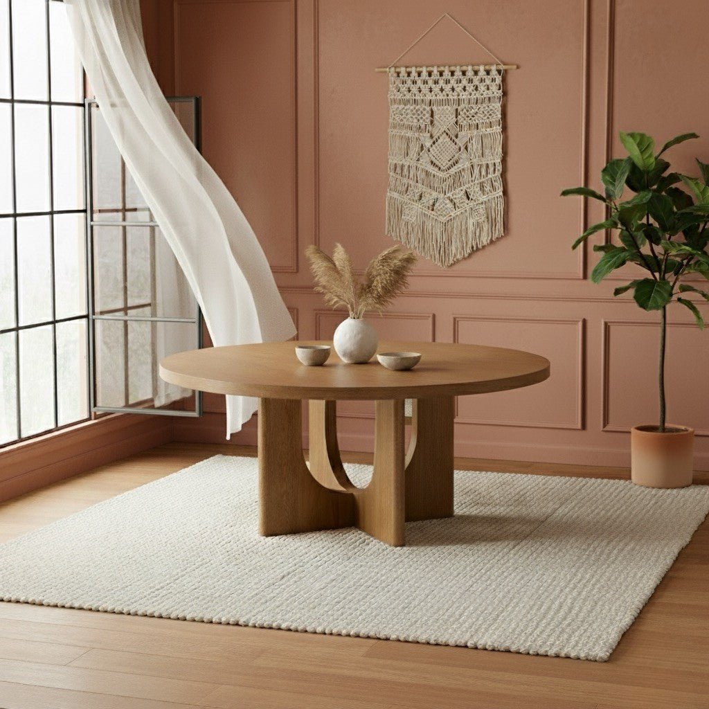Corta Round Dining Table Brown - Urban Lifestyle Furniture