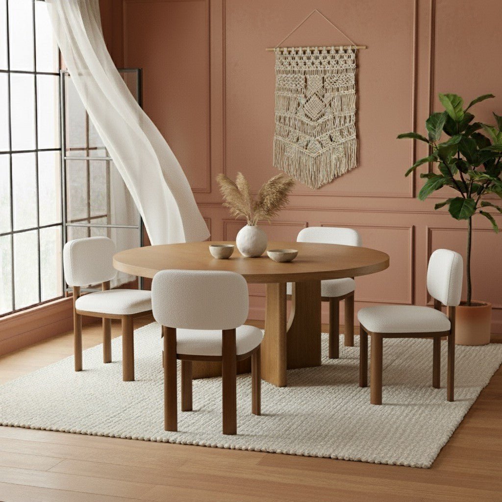Corta Round Dining Table Brown - Urban Lifestyle Furniture