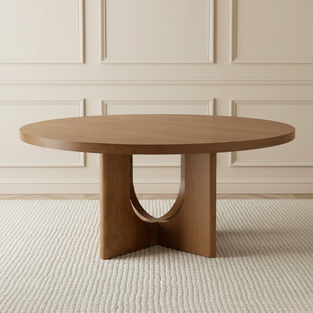 Corta Round Dining Table Brown - Urban Lifestyle Furniture