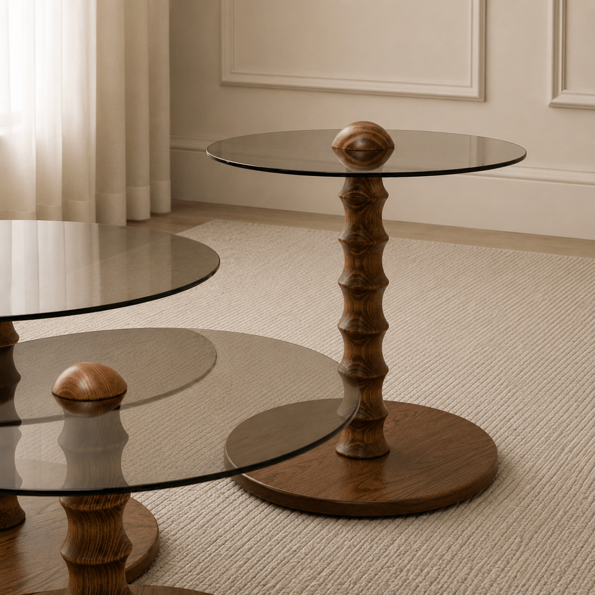 Dior Nesting Coffee Tables Walnut - Urban Lifestyle General Trading LLC