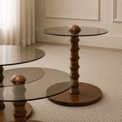 Dior Nesting Coffee Tables Walnut - Urban Lifestyle General Trading LLC