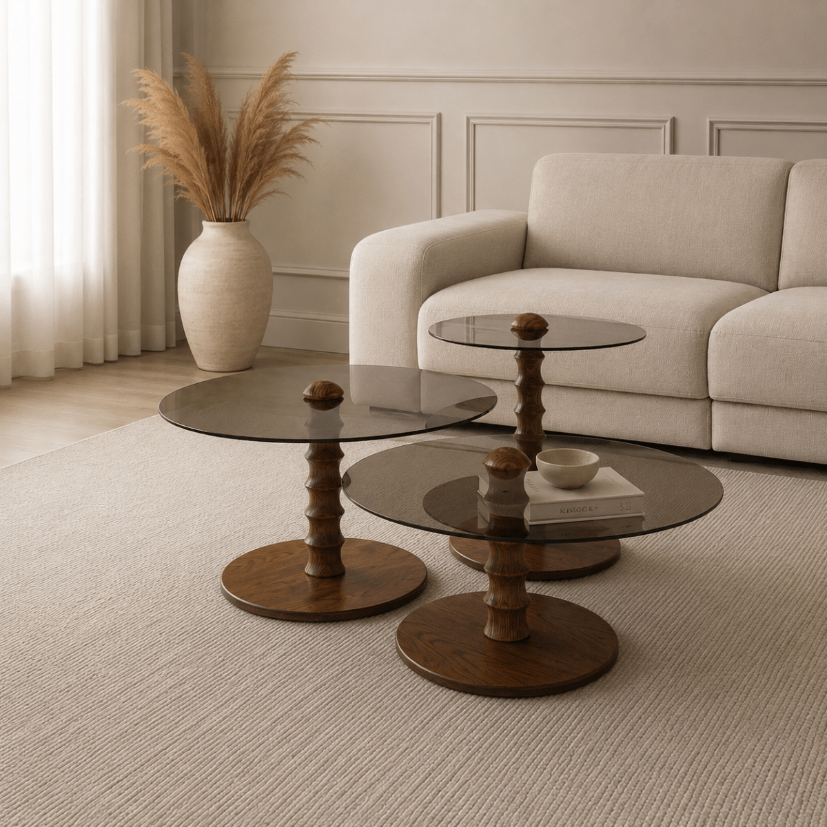 Dior Nesting Coffee Tables Walnut - Urban Lifestyle General Trading LLC