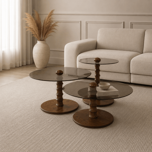Dior Nesting Coffee Tables Walnut - Urban Lifestyle General Trading LLC