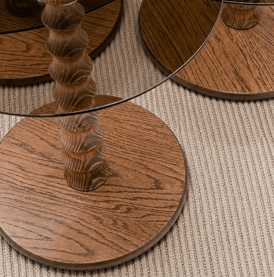 Dior Nesting Coffee Tables Walnut - Urban Lifestyle General Trading LLC