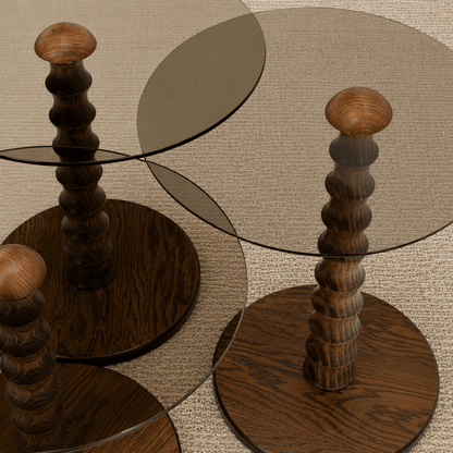Dior Nesting Tables Walnut - Urban Lifestyle General Trading LLC