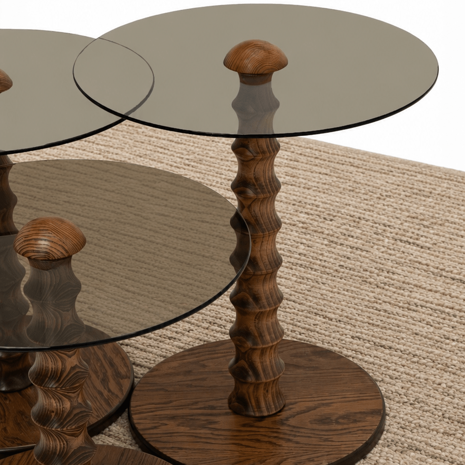Dior Nesting Tables Walnut - Urban Lifestyle General Trading LLC