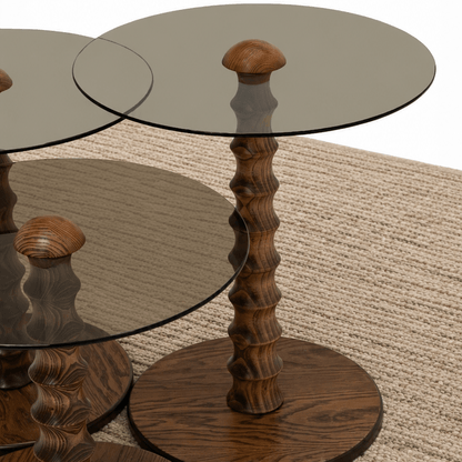 Dior Nesting Tables Walnut - Urban Lifestyle General Trading LLC