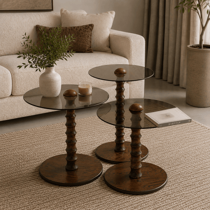 Dior Nesting Tables Walnut - Urban Lifestyle General Trading LLC