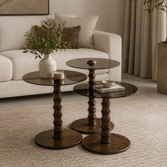 Dior Nesting Tables Walnut - Urban Lifestyle General Trading LLC