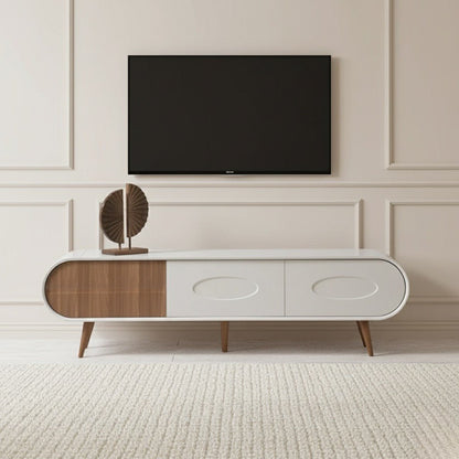 Discovery Tv Unit Cream Walnut 200cm - Urban Lifestyle Furniture