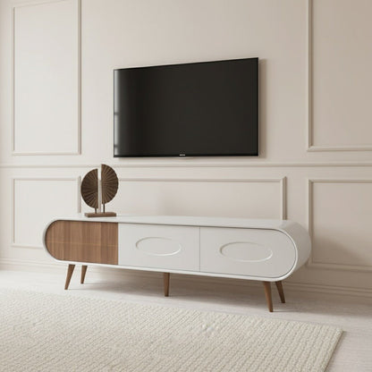 Discovery Tv Unit Cream Walnut 200cm - Urban Lifestyle Furniture