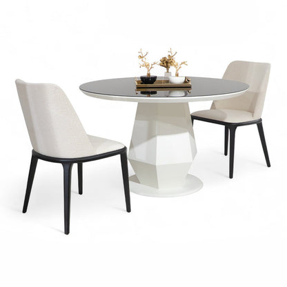 Dolce Round Dining Table Black White - Urban Lifestyle General Trading LLC