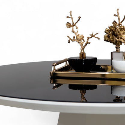 Dolce Round Dining Table Black White - Urban Lifestyle General Trading LLC