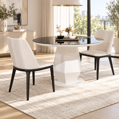Dolce Round Dining Table Black White - Urban Lifestyle General Trading LLC