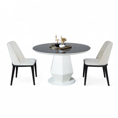 Dolce Round Dining Table Black White - Urban Lifestyle General Trading LLC