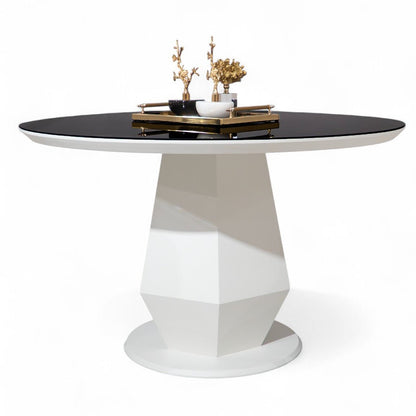 Dolce Round Dining Table Black White - Urban Lifestyle General Trading LLC