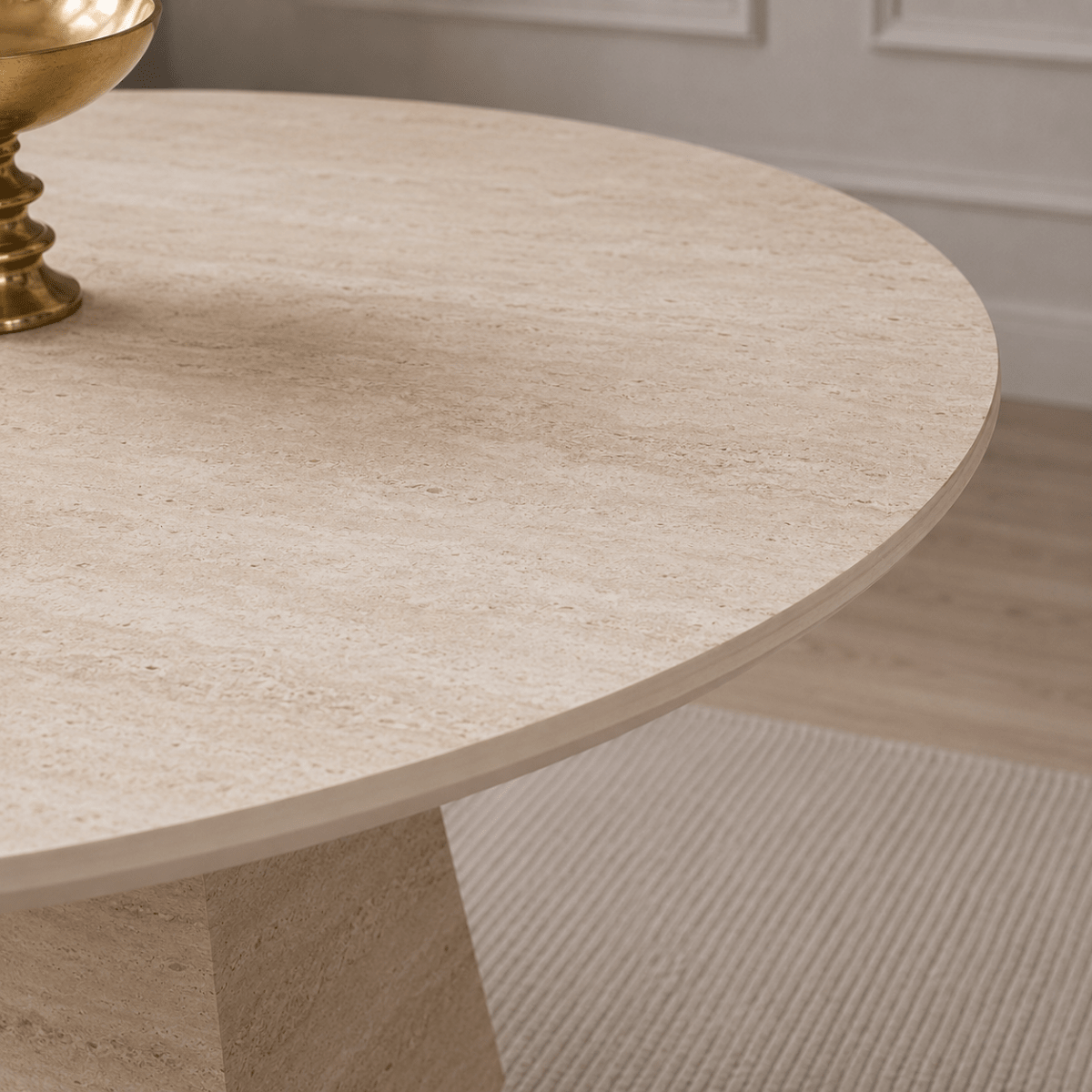 Dolce Round Dining Table Travertine - Urban Lifestyle General Trading LLC