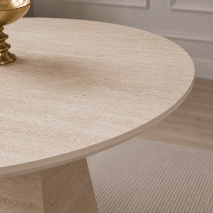 Dolce Round Dining Table Travertine - Urban Lifestyle General Trading LLC
