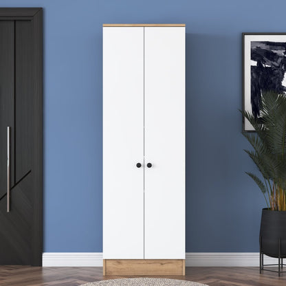 Elegance Tall Shoe Storage Cabinet White and Oak - Urban Lifestyle General Trading LLC