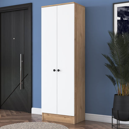 Elegance Tall Shoe Storage Cabinet White and Oak - Urban Lifestyle General Trading LLC