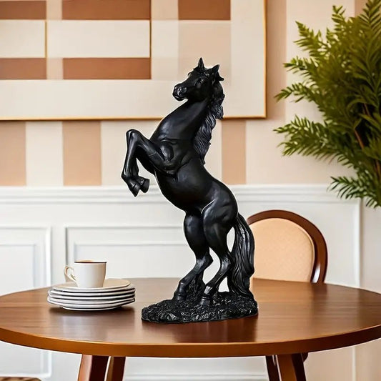 Elegant Resin Horse Statue Black - Urban Lifestyle Furniture Trading LLC