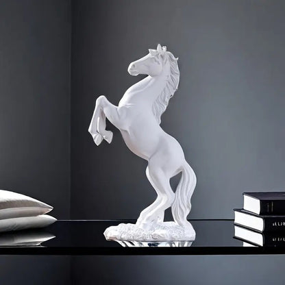 Elegant Resin Horse Statue White - Urban Lifestyle Furniture Trading LLC