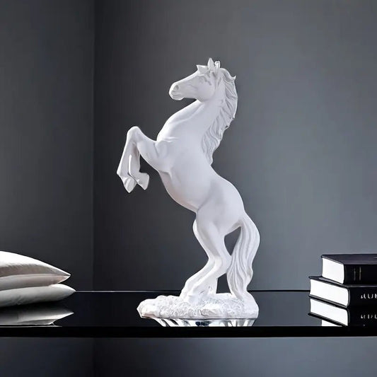Elegant Resin Horse Statue White - Urban Lifestyle Furniture Trading LLC