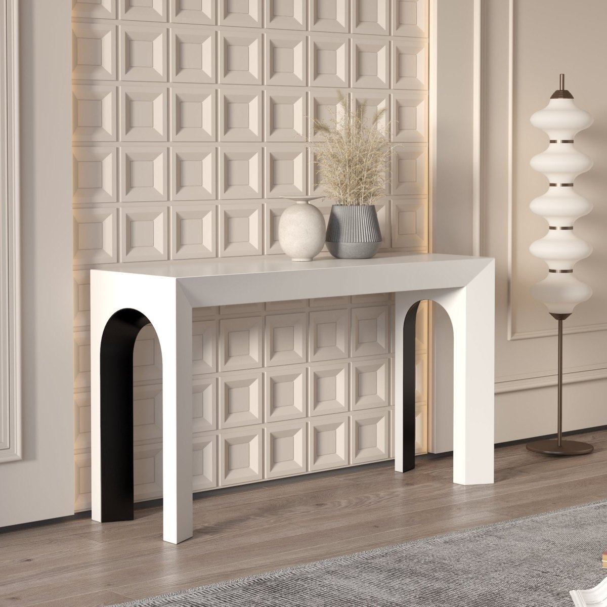 Elite Console Table White Black - Urban Lifestyle Furniture Trading LLC
