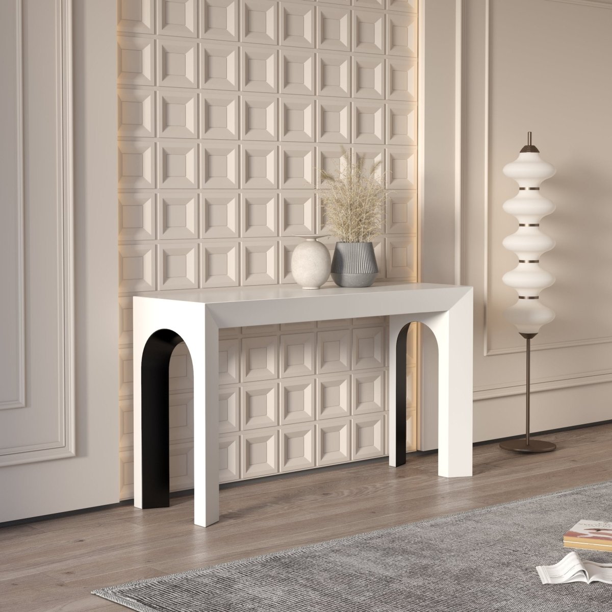 Elite Console Table White Black - Urban Lifestyle Furniture Trading LLC