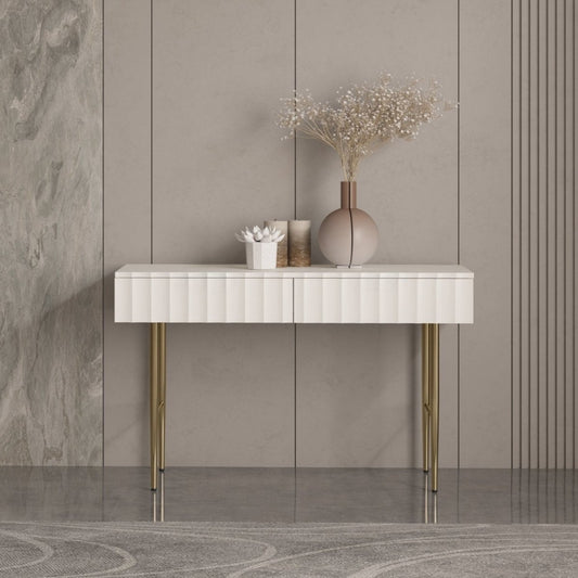 Flute Console Table White - Urban Lifestyle Furniture Trading LLC