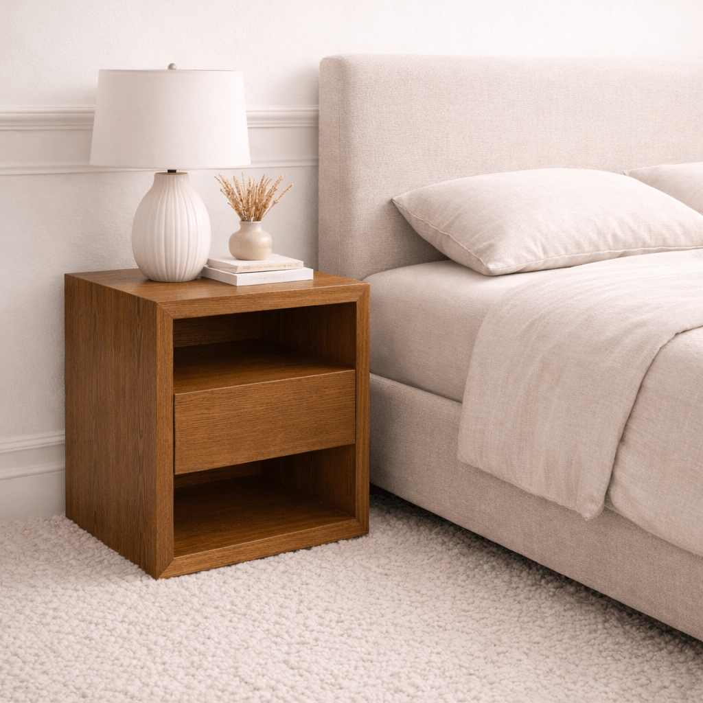 Hasting Wood Bedside Table Brown - Urban Lifestyle