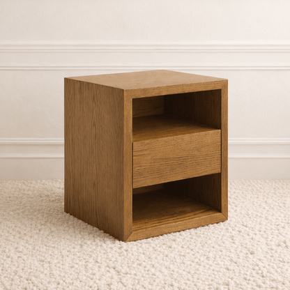 Hasting Wood Bedside Table Brown - Urban Lifestyle