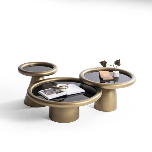 Intense Gold Black Coffee Table Set - Urban Lifestyle Furniture