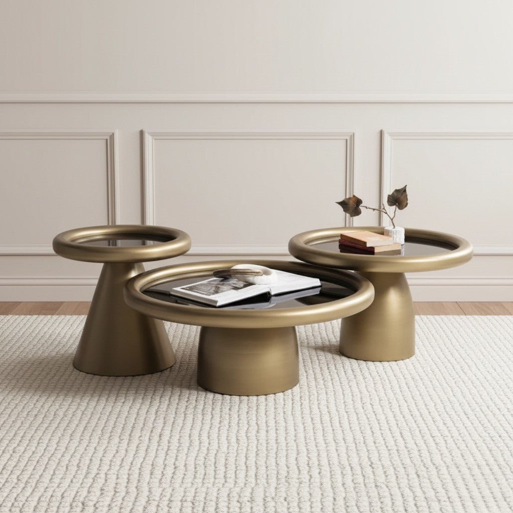 Intense Gold Black Coffee Table Set - Urban Lifestyle Furniture