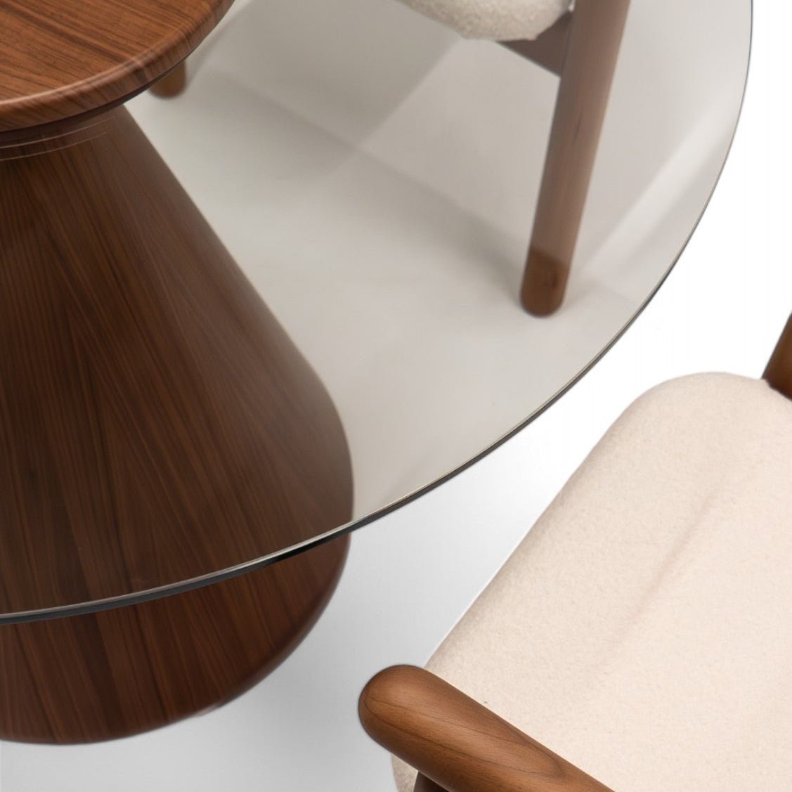 Kinder Round Glass Dining Table Brown - Urban Lifestyle General Trading LLC