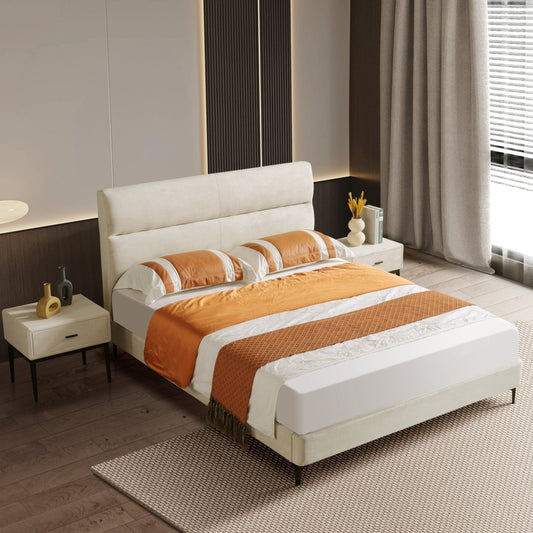 KYOTO Upholstered Bed - Beige Color - Urban Lifestyle Furniture