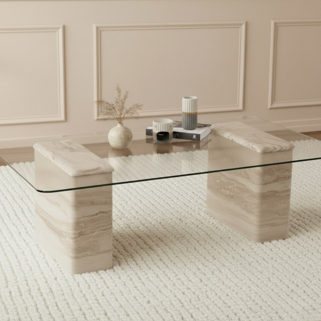 Latte Coffee Table Travertine - Urban Lifestyle Furniture