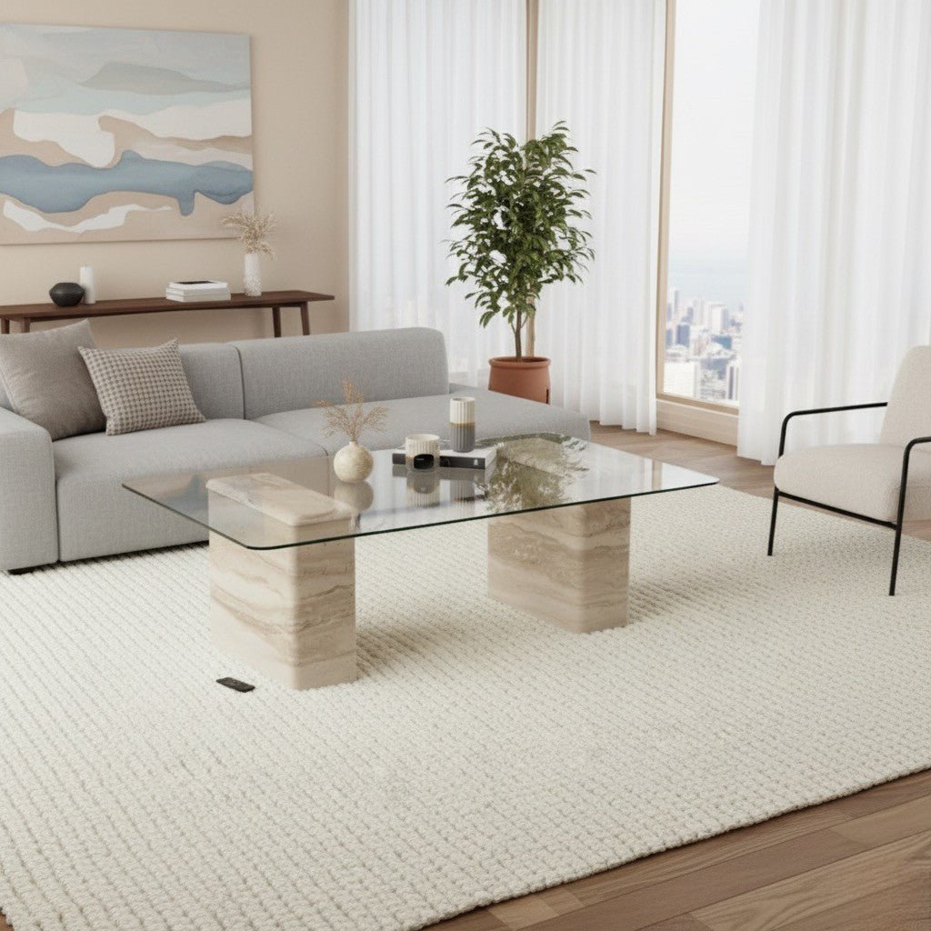 Latte Coffee Table Travertine - Urban Lifestyle Furniture