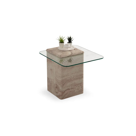 Latte Side Table Travertine - Urban Lifestyle Furniture